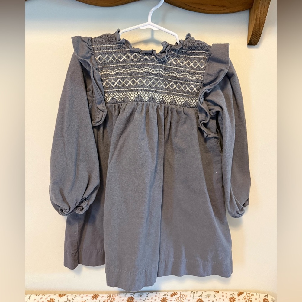 Zara Charcoal Embroidered Dress